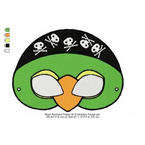 Mask Neverland Pirates 04 Embroidery Design
